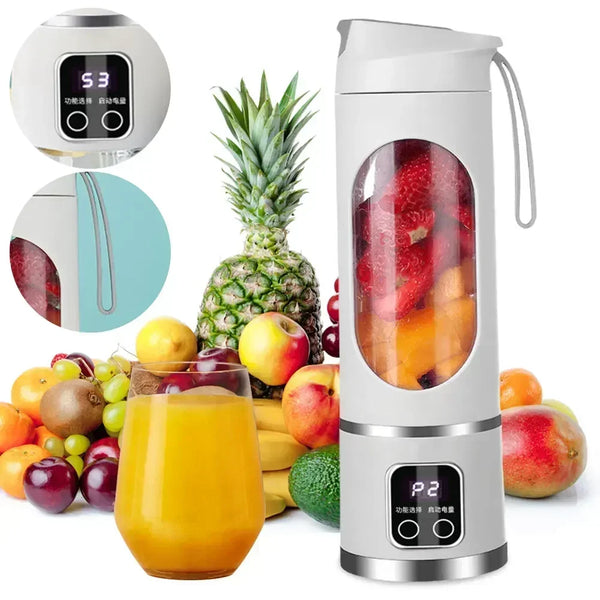 450mL Portable Fruit Juicer with 8 Blade Home USB Rechargeable